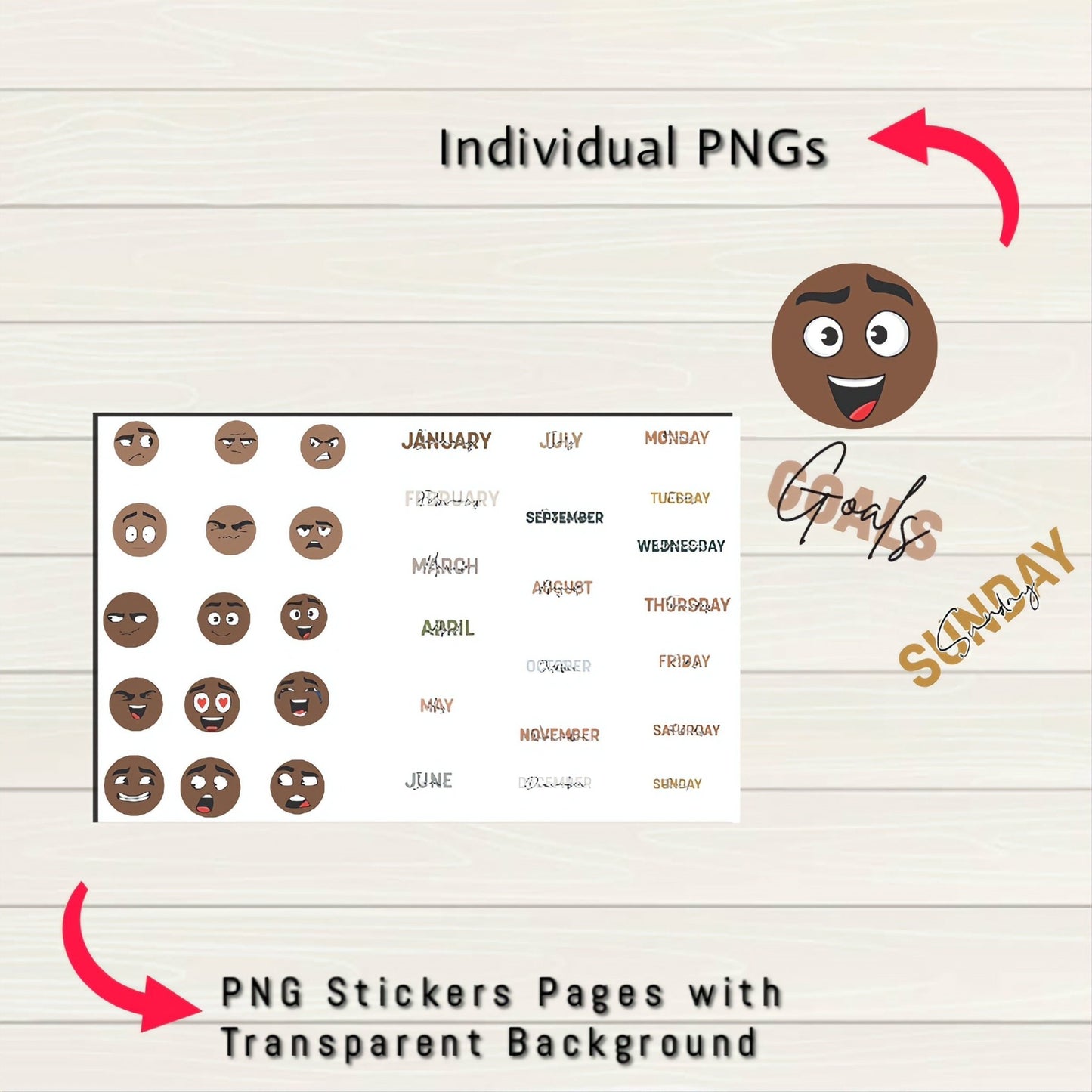 Boho Digital Planner Digital Stickers - 300+ Stickers, Goodnotes file, Pre-Cropped Individuals, PNGs Digital Stickers, Pre-cropped IPad - Digital Agenda Co.