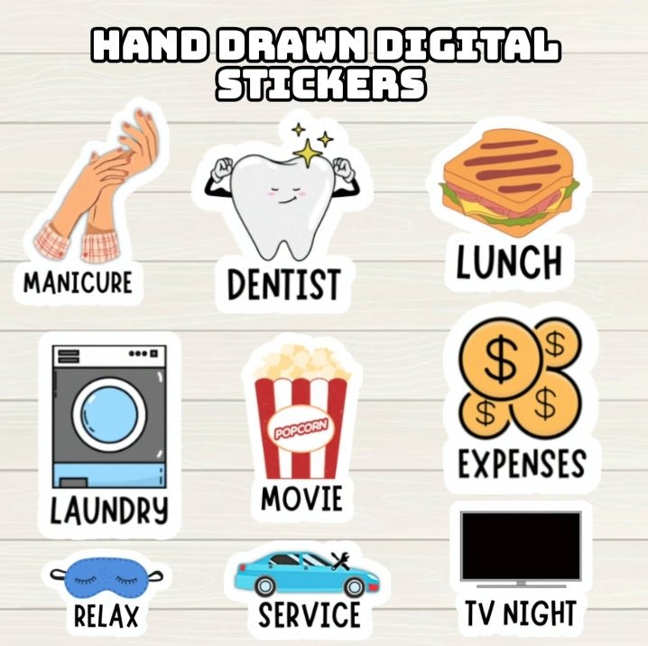 Everyday Digital Stickers - 300+ Stickers, Goodnotes file, Pre-Cropped Individuals, PNGs Digital Stickers, Pre-cropped iPad Stickers - Digital Agenda Co.