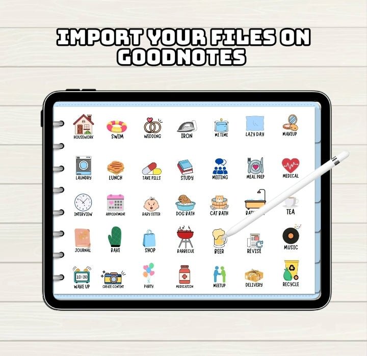 Everyday Digital Stickers - 300+ Stickers, Goodnotes file, Pre-Cropped Individuals, PNGs Digital Stickers, Pre-cropped iPad Stickers - Digital Agenda Co.