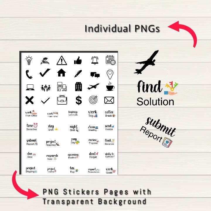 Office Digital Stickers - 300+ Stickers, Goodnotes file, Pre-Cropped Individuals, PNGs Digital Stickers, Pre-cropped iPad Stickers - Digital Agenda Co.
