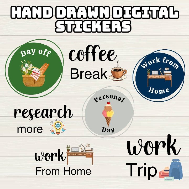 Office Digital Stickers - 300+ Stickers, Goodnotes file, Pre-Cropped Individuals, PNGs Digital Stickers, Pre-cropped iPad Stickers - Digital Agenda Co.