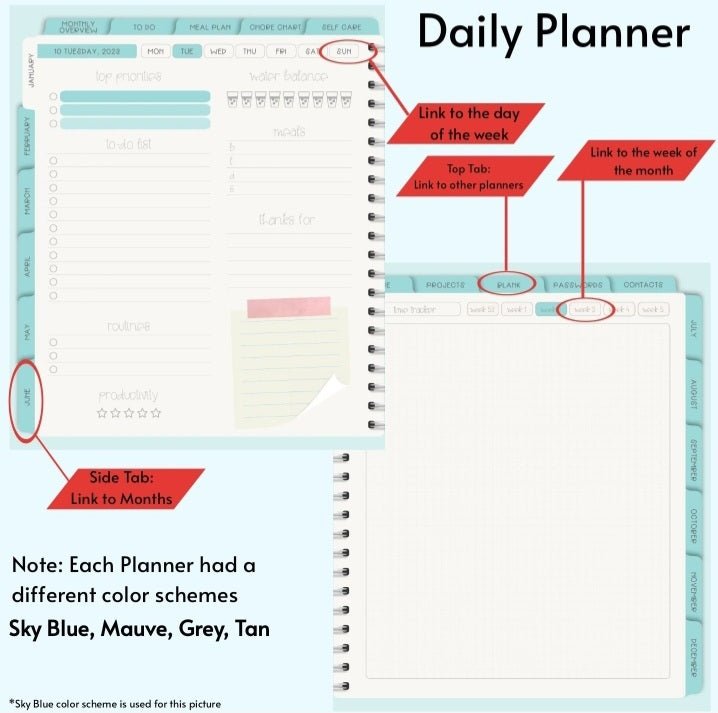 Premium Digital Planner 2023, 2024 and Undated Ipad Goodnotes, 350 PNG Pre Cropped Stickers, Samsung, Daily Planner Planner Digital Dated V1 - Digital Agenda Co.