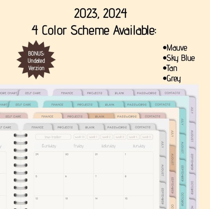 Premium Digital Planner 2023, 2024 and Undated Ipad Goodnotes, 350 PNG Pre Cropped Stickers, Samsung, Daily Planner Planner Digital Dated V1 - Digital Agenda Co.