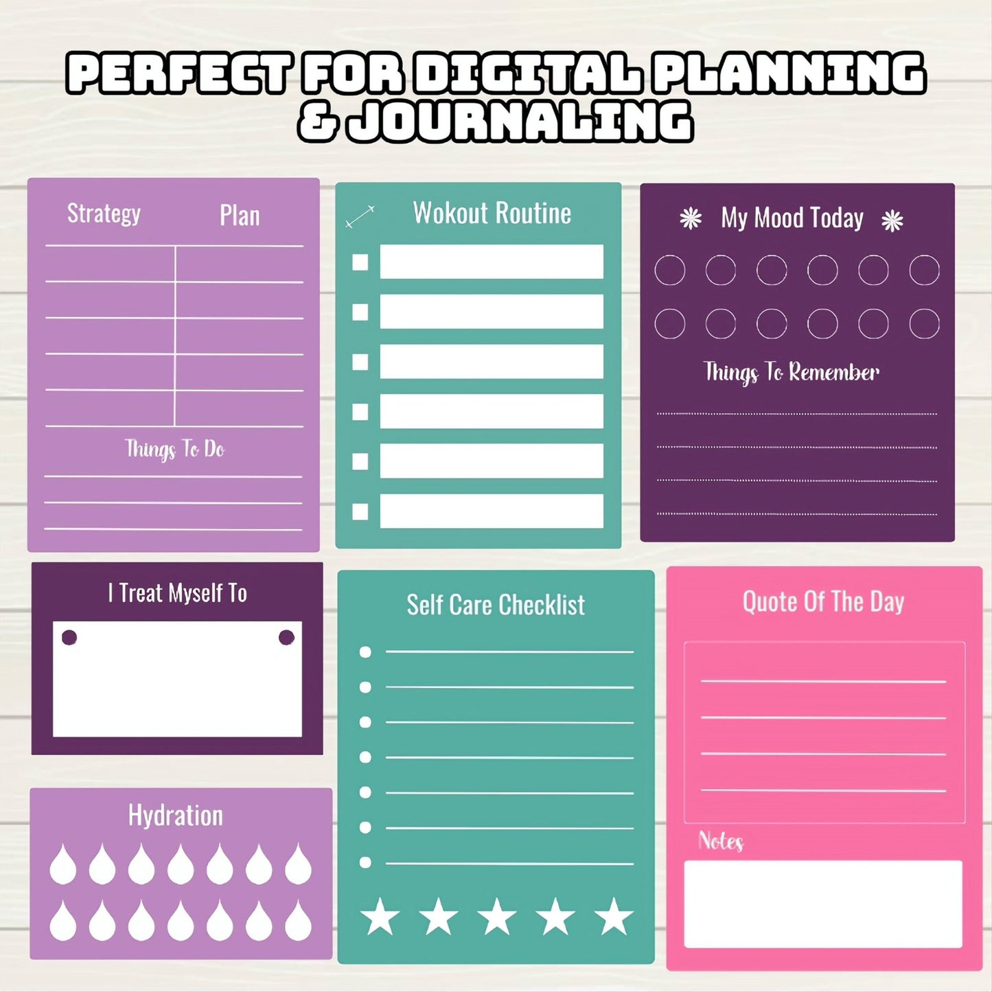 Self Care Planner Digital Stickers - 150+ Stickers, Goodnotes file, Pre-Cropped Individuals, PNGs Widgets, Pre-cropped iPad Stickers - Digital Agenda Co.