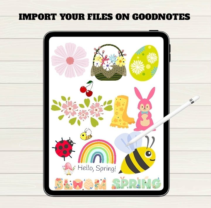 Spring Digital Stickers - 200+ Goodnotes file, Pre-Cropped Individuals, PNGs Digital Stickers, Pre-cropped iPad Stickers, - Digital Agenda Co.