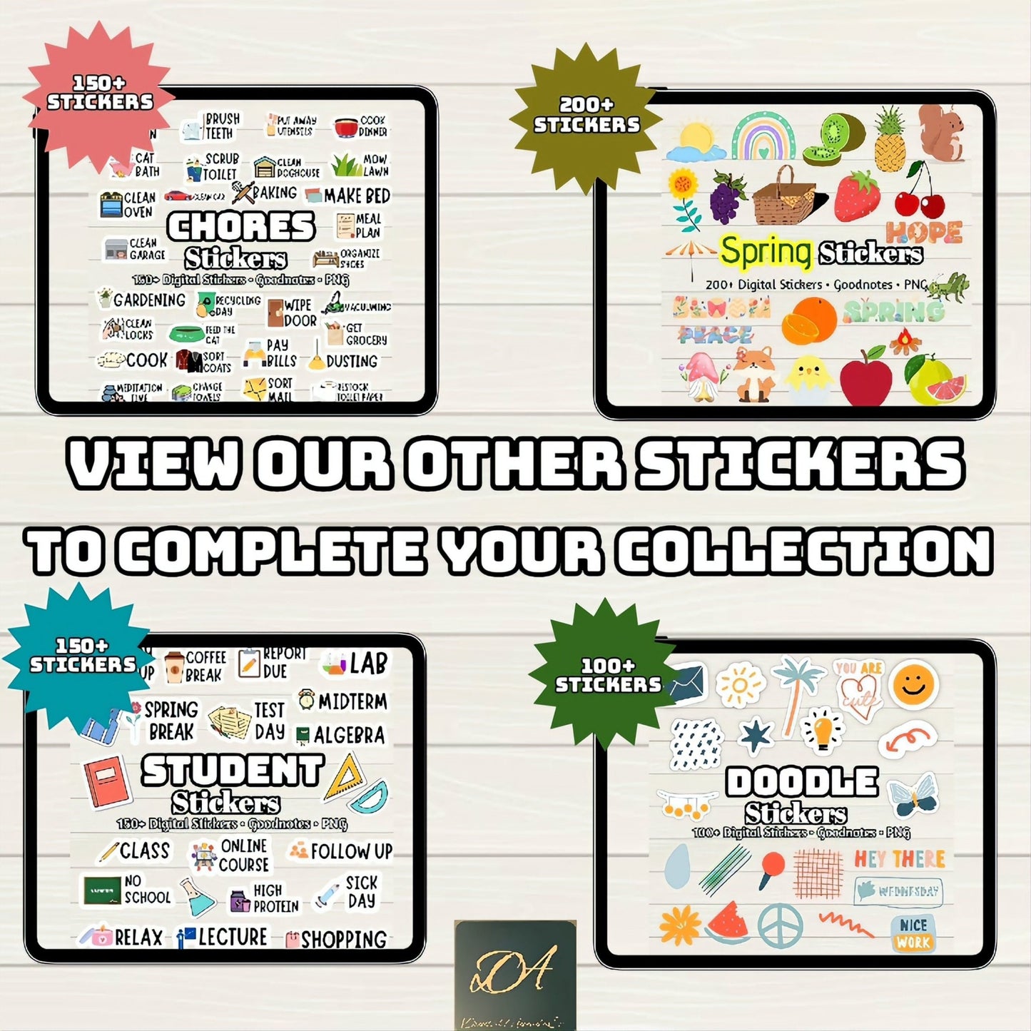 Summer Digital Stickers - 260+ Stickers, Goodnotes file, Pre-Cropped Individuals, PNGs Digital Stickers, Pre-cropped iPad Stickers - Digital Agenda Co.