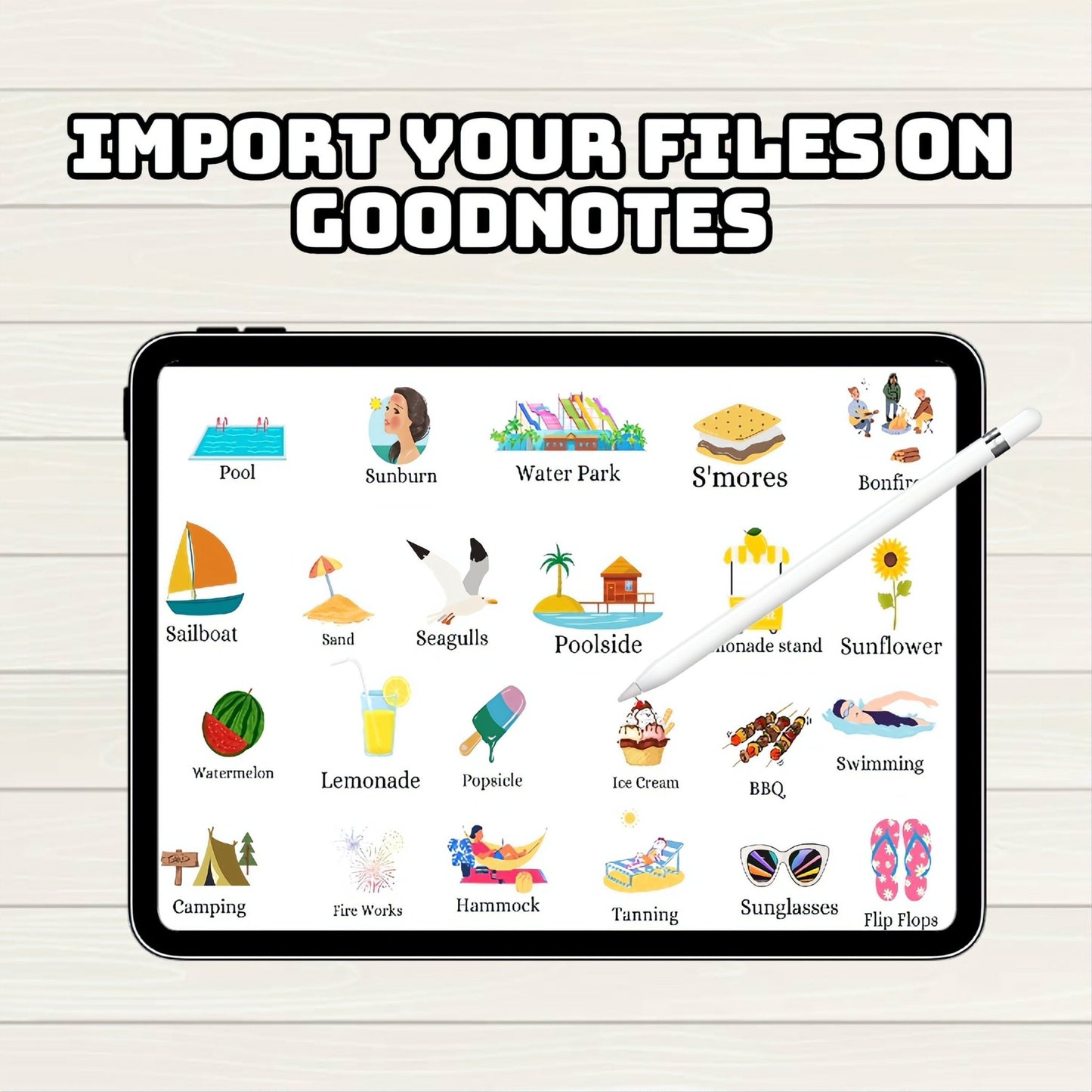 Summer Digital Stickers - 260+ Stickers, Goodnotes file, Pre-Cropped Individuals, PNGs Digital Stickers, Pre-cropped iPad Stickers - Digital Agenda Co.