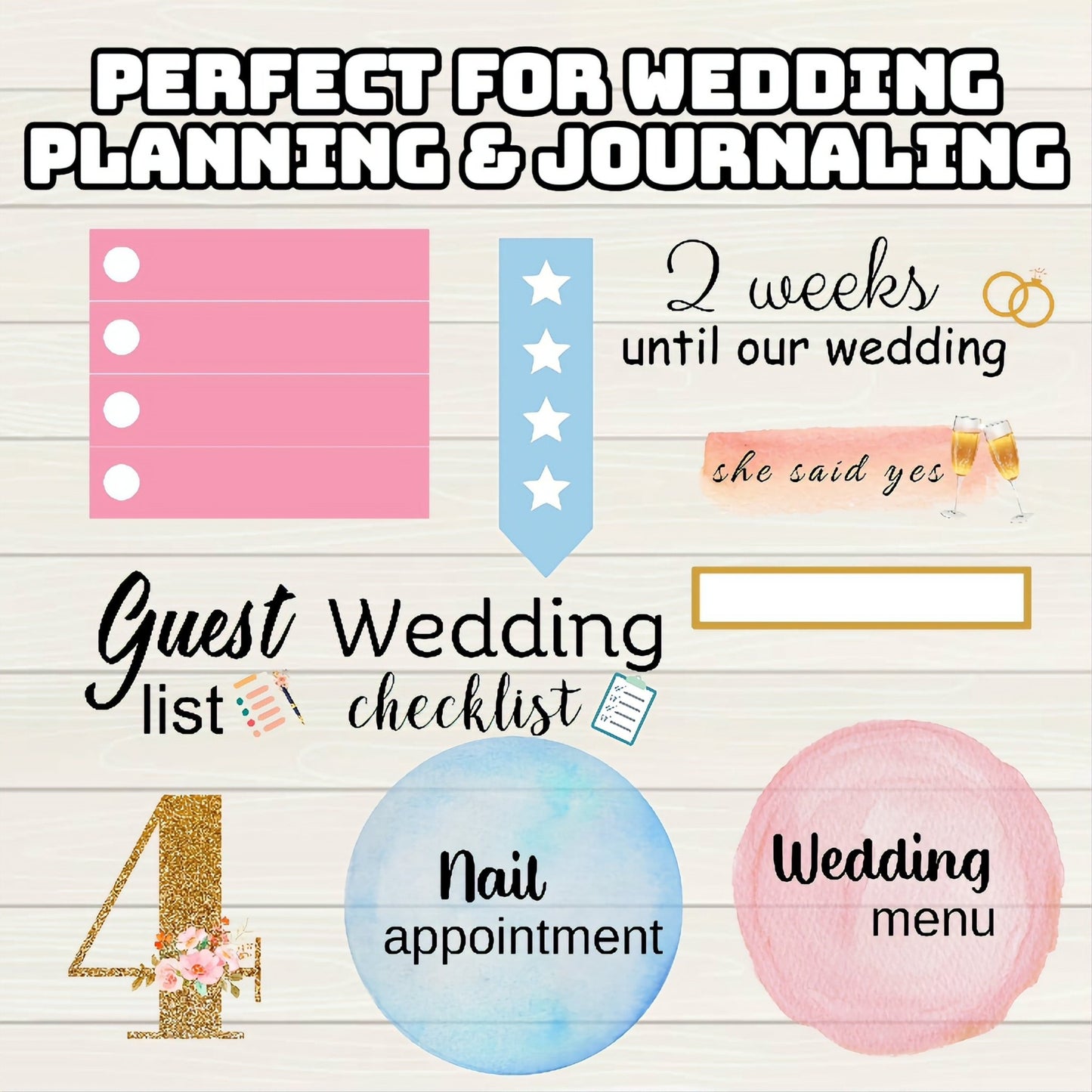 Wedding Digital Stickers - 200+ Stickers, Goodnotes file, Pre-Cropped Individuals, PNGs Digital Stickers, Pre-cropped iPad Stickers - Digital Agenda Co.