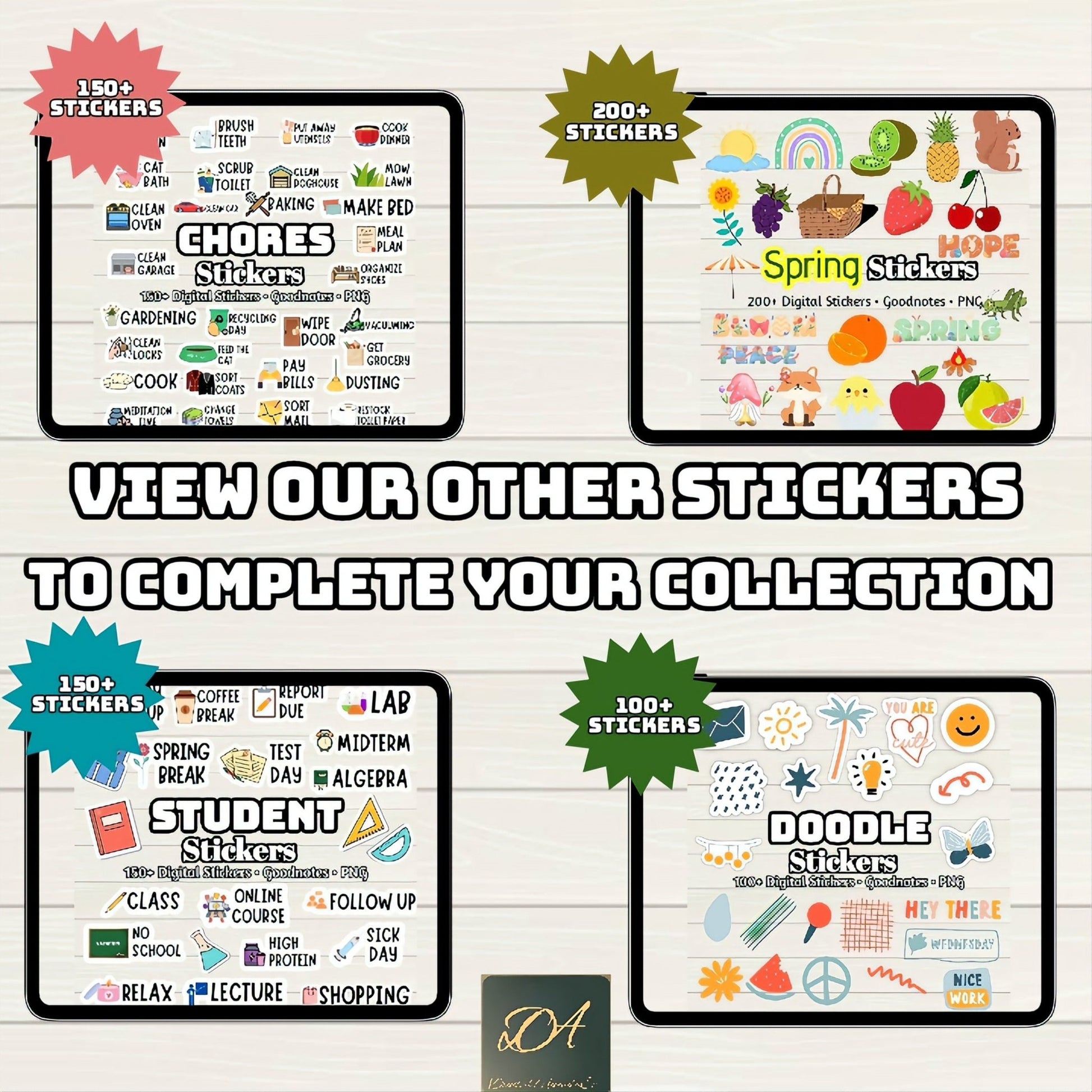 Diet Digital Stickers - 200 Stickers, Goodnotes file, Pre-Cropped Individuals, PNGs Digital Stickers, Pre-cropped iPad Stickers - Digital Agenda Co.