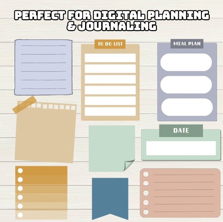 Digital Planner 2 Digital Stickers - 350+ Stickers, Goodnotes file, Pre-Cropped Individual, PNGs Digital Stickers, Pre-cropped iPad Sticker - Digital Agenda Co.