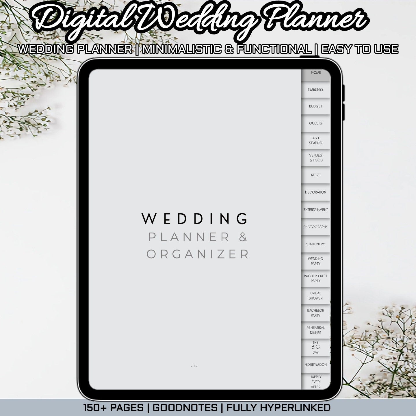 Digital Wedding Planner, Ipad Goodnotes, Wedding Organizer, Samsung, Marriage Planner Digital Dated V1 - Digital Agenda Co.