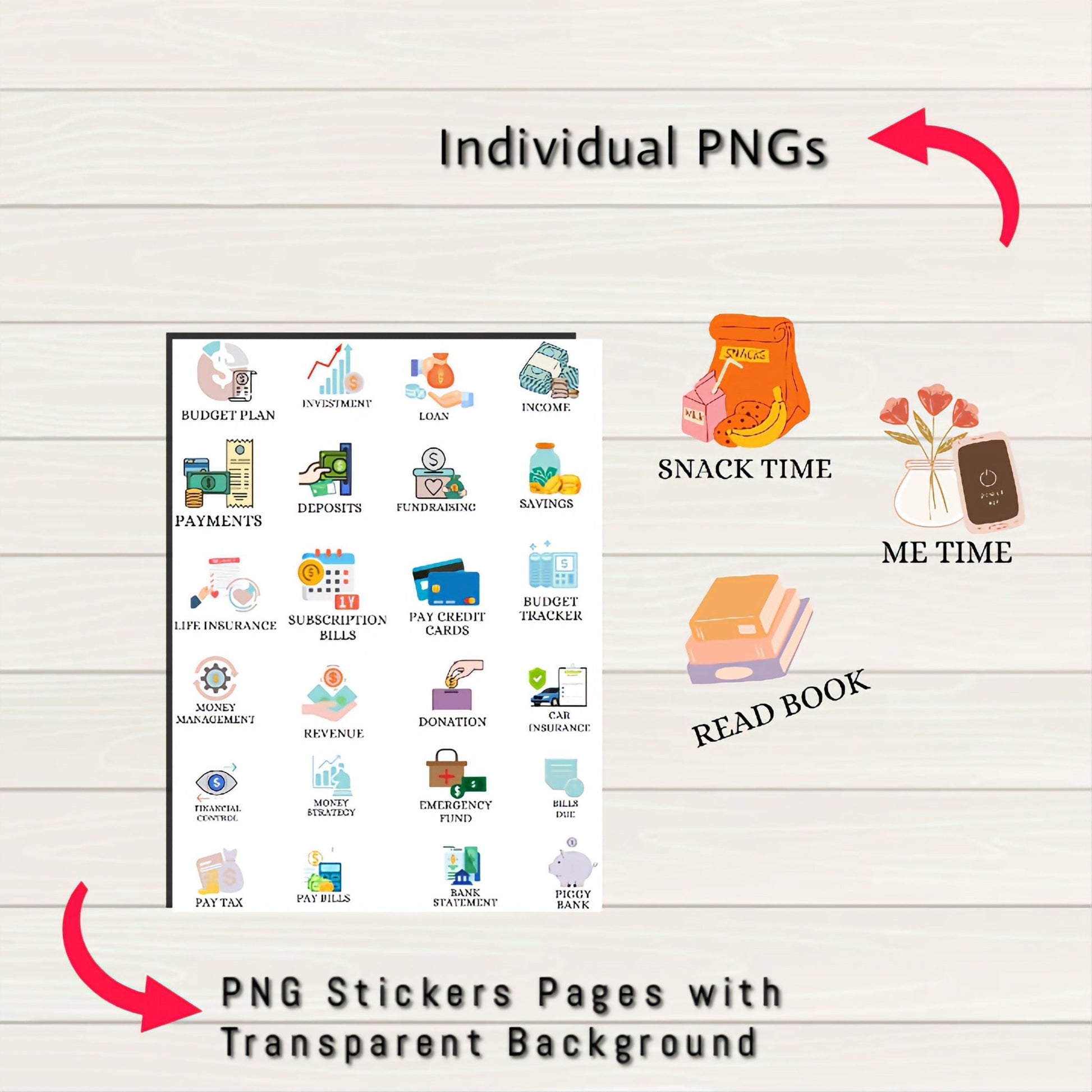 Essentials Digital Stickers - 242 Stickers, Goodnotes file, Pre-Cropped Individuals, PNGs Digital Stickers, Pre-cropped iPad Stickers - Digital Agenda Co.