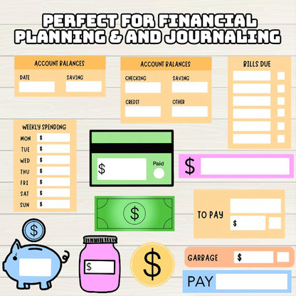 Financial Digital Stickers - 200+ Stickers, Goodnotes file, Pre-Cropped Individuals, PNGs Digital Stickers, Pre-cropped iPad Stickers - Digital Agenda Co.