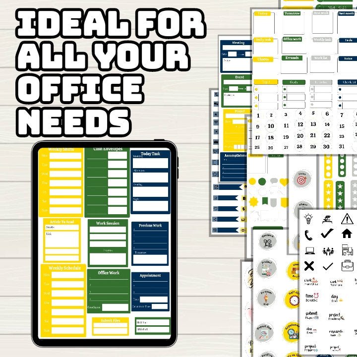 Office Digital Stickers - 300+ Stickers, Goodnotes file, Pre-Cropped I ...