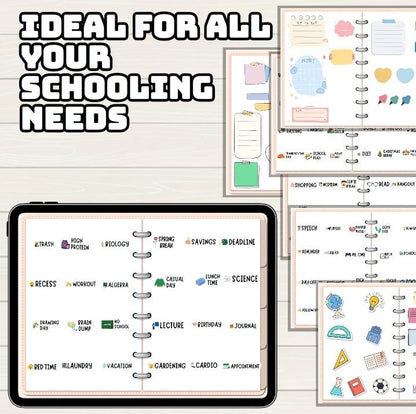 Student Digital Stickers - 150+ Stickers, Goodnotes file, Pre-Cropped Individuals, PNGs Digital Stickers, Pre-cropped iPad Stickers - Digital Agenda Co.