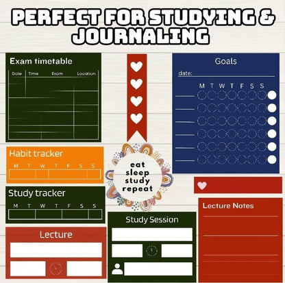 Study Digital Stickers - 200+ Stickers, Goodnotes file, Pre-Cropped Individuals, PNGs Digital Stickers, Pre-cropped iPad Stickers - Digital Agenda Co.